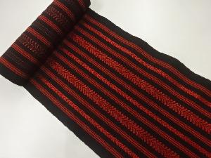 アンティーク　縞に独鈷藤模様織出し帯地反物